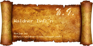 Waldner Iván névjegykártya